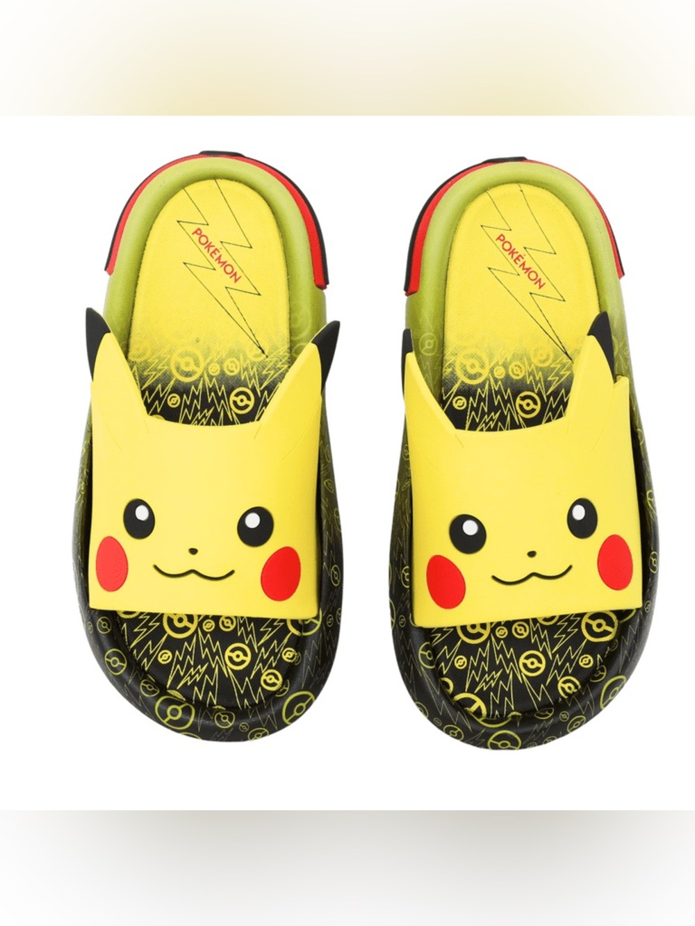 Pokemon Big Boys Slide Sandal Shoes Red Yellow Size 4 NWT
